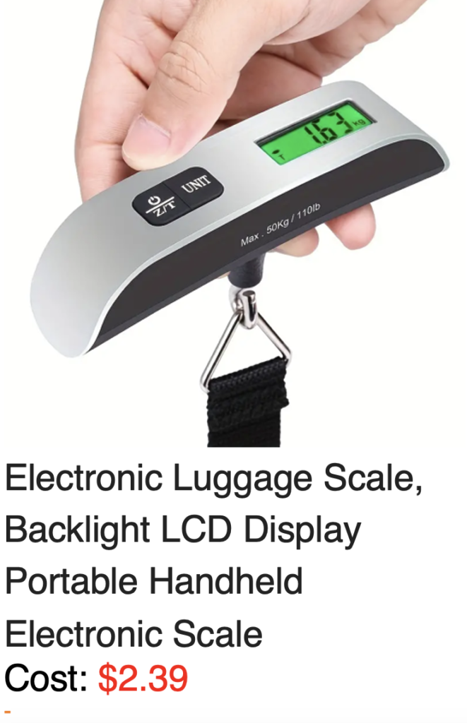 electronic luggage scale